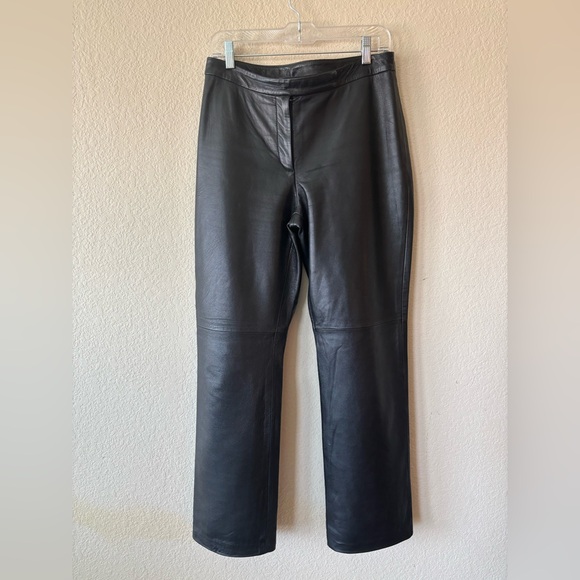 Revue Pants - Clothes by Revue Vintage Genuine Lamb Leather Straight Leg Motorcycle Black 8